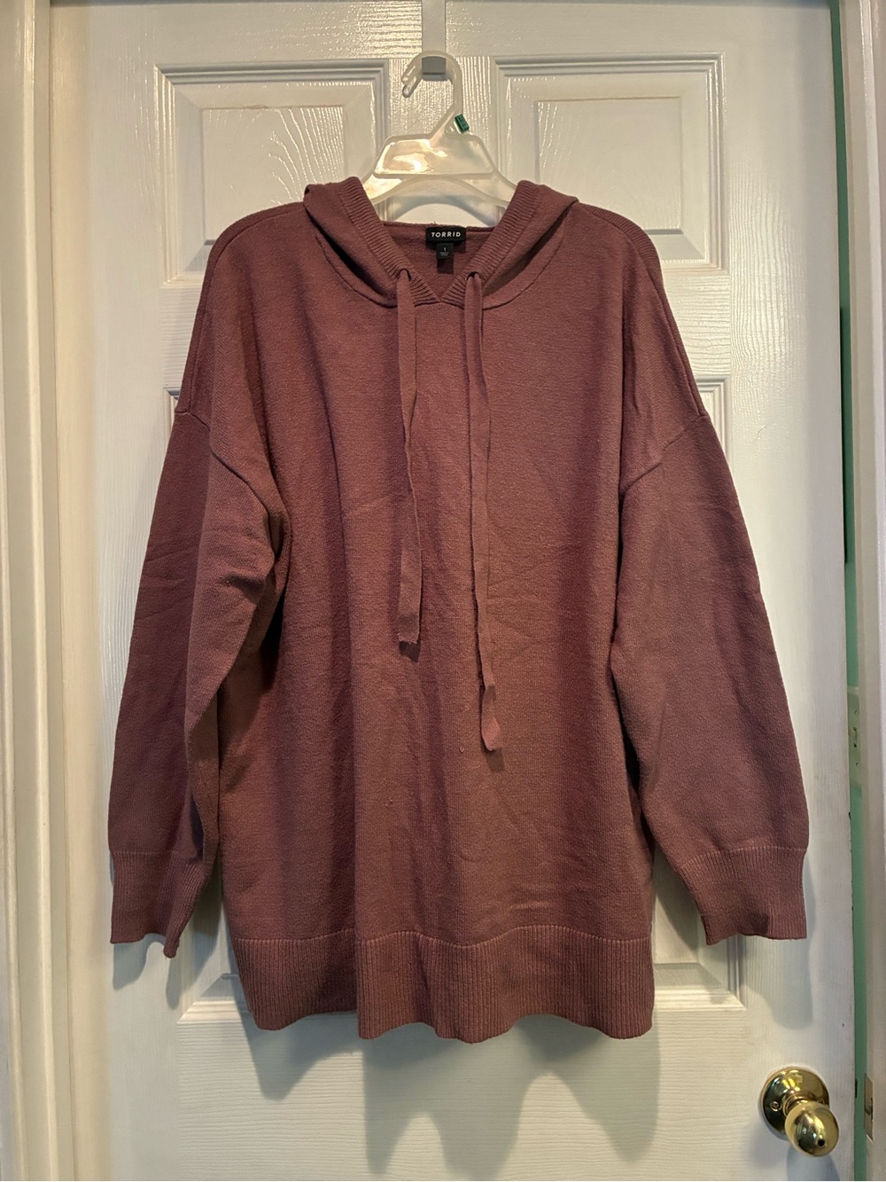 torrid Dusty Mauve Knit Hooded Sweater